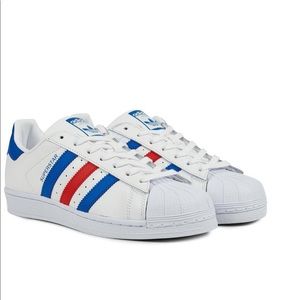 Adidas Red, White and Blue Superstars